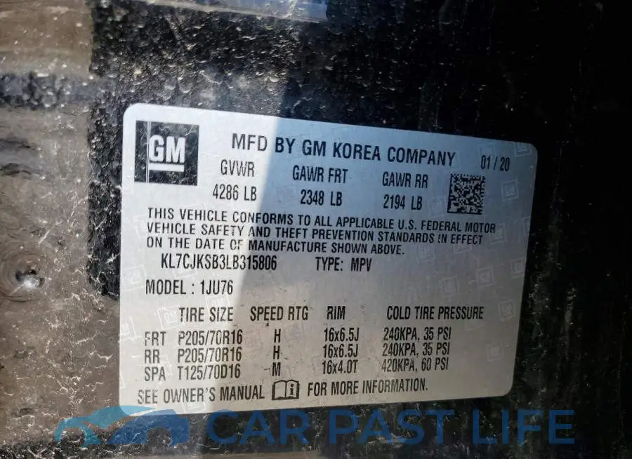 KL7CJKSB3LB315806# 12