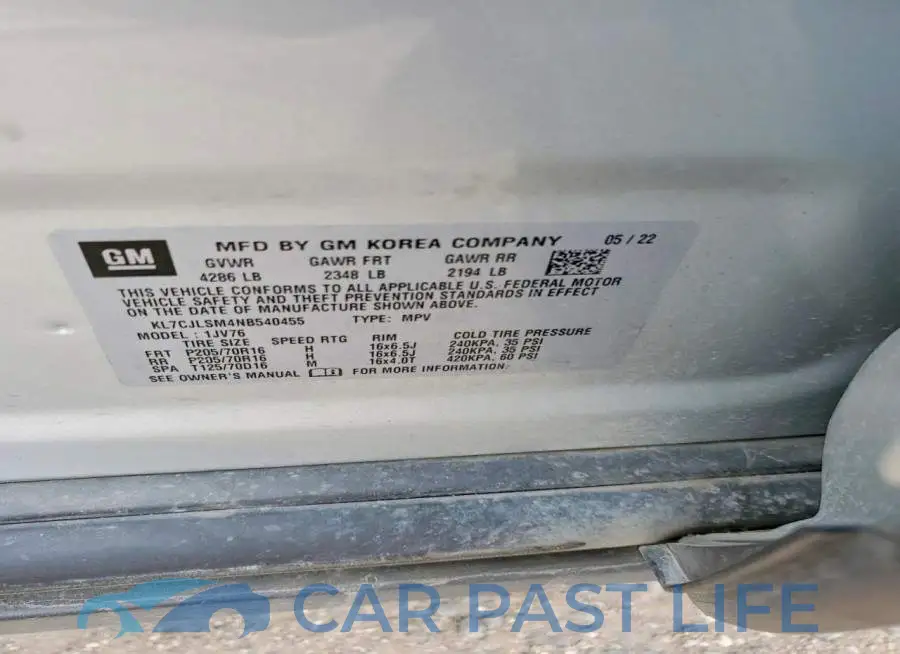 KL7CJLSM4NB540455# 12