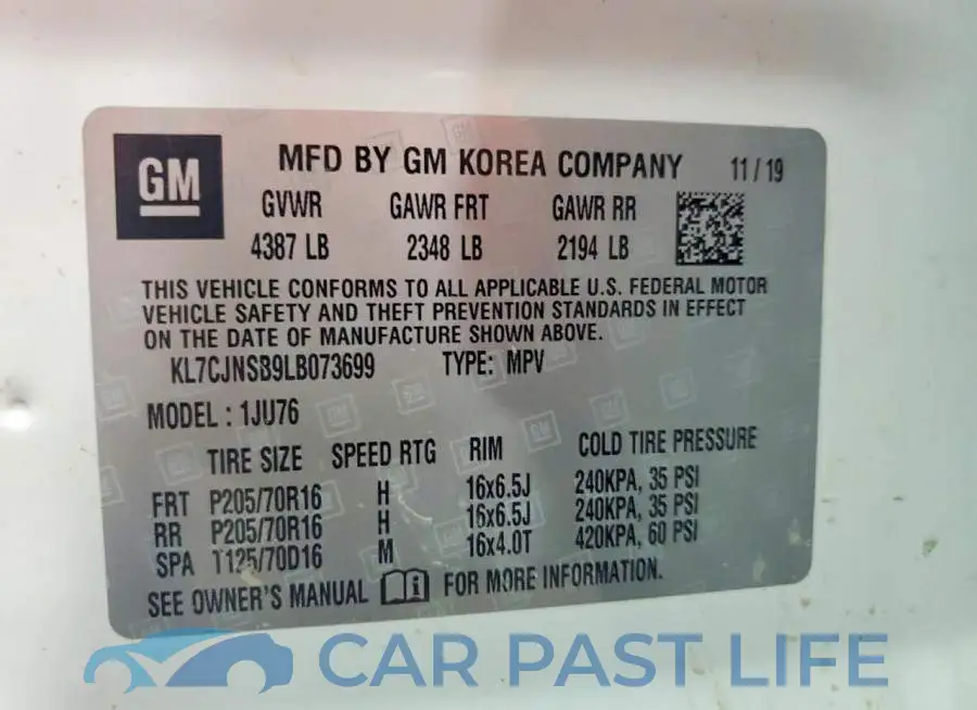 KL7CJNSB9LB073699# 14