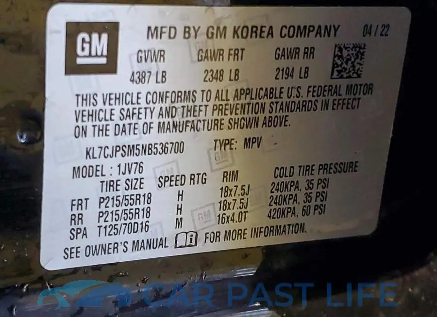 KL7CJPSM5NB536700# 14