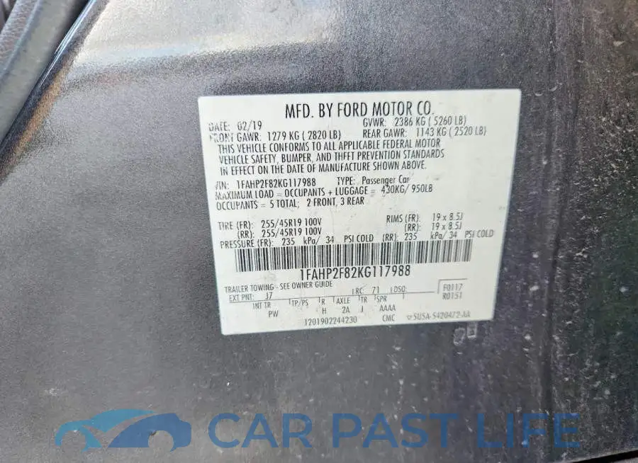 1FAHP2F82KG117988# 13