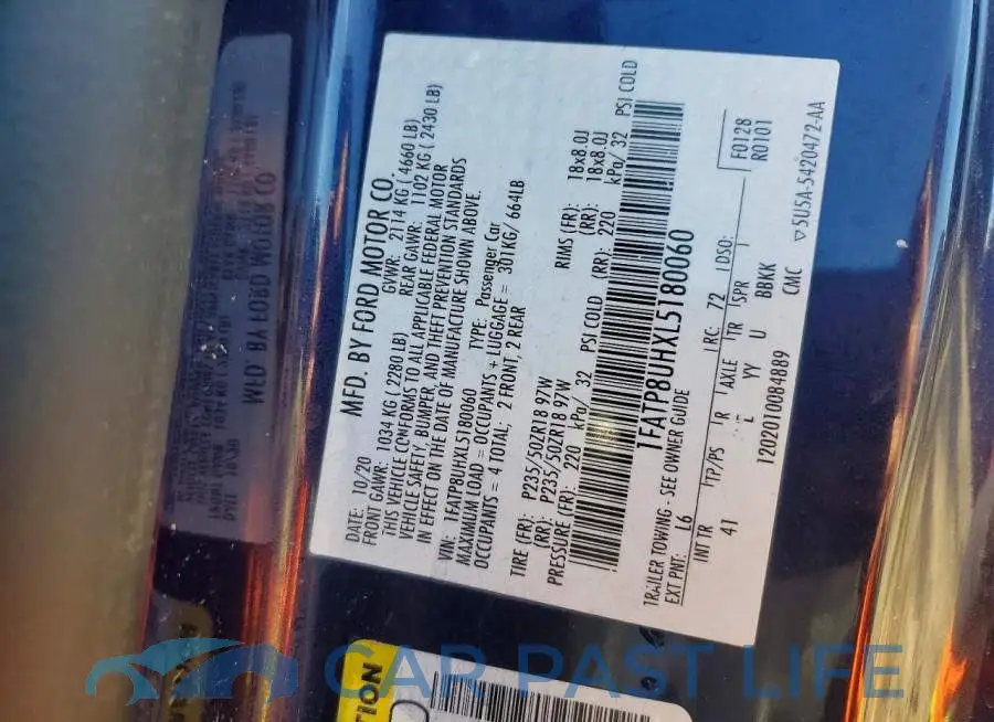 1FATP8UHXL5180060# 12