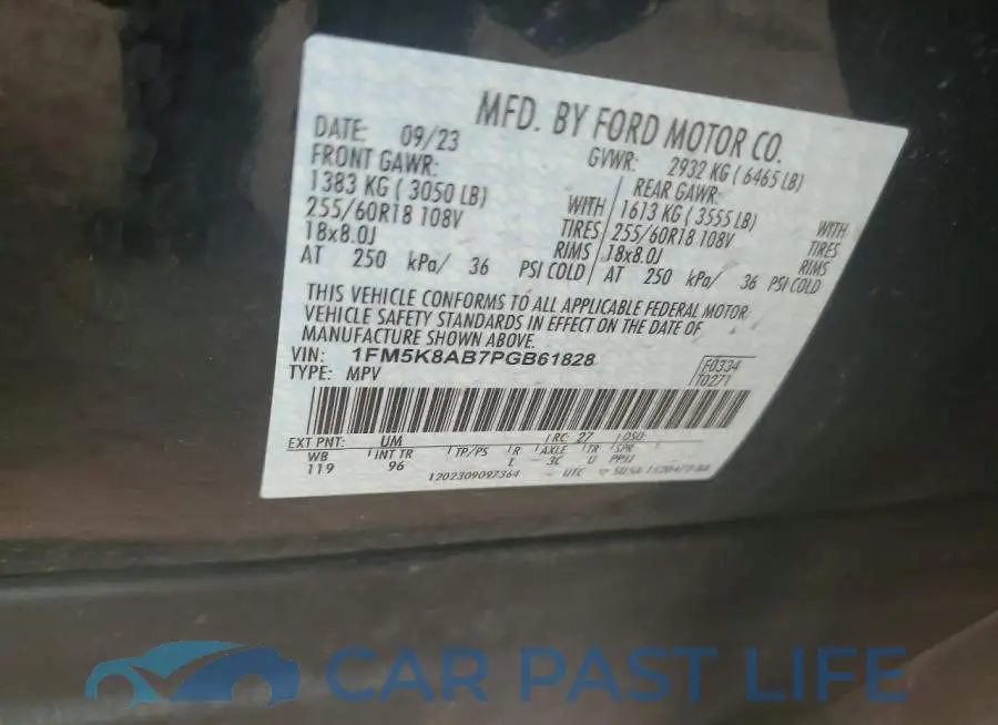 1FM5K8AB7PGB61828# 12
