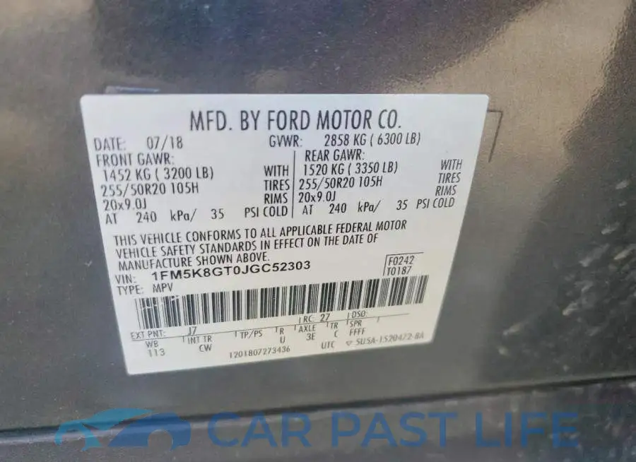 1FM5K8GT0JGC52303# 14