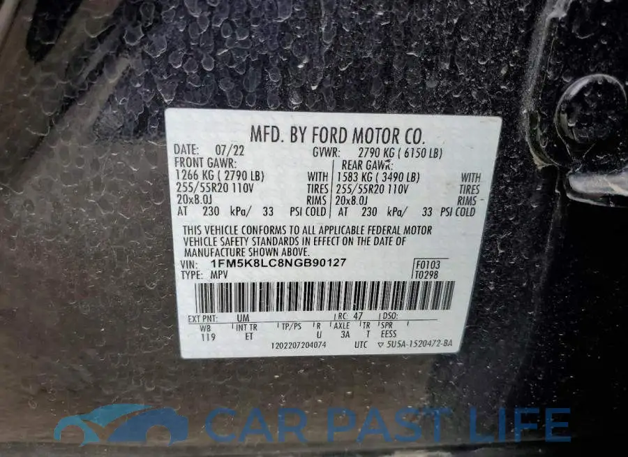 1FM5K8LC8NGB90127# 13