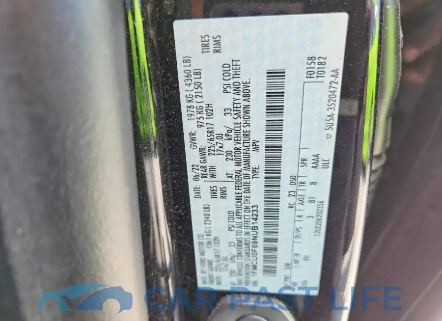 1FMCU0F69NUB14233# 13