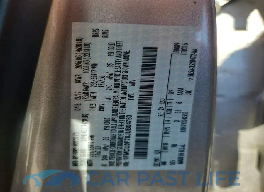 1FMCU0F70JUB04760# 13