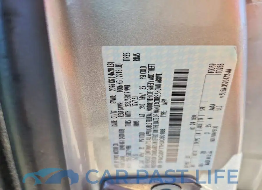 1FMCU0F77HUC60188# 13
