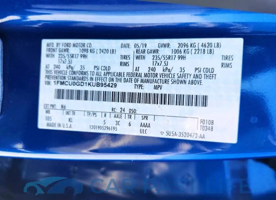 1FMCU0GD1KUB95429# 13