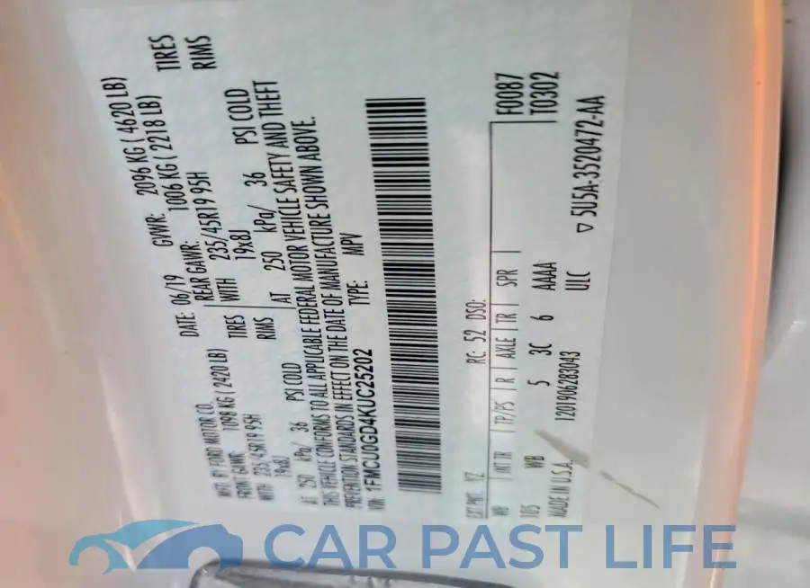 1FMCU0GD4KUC25202# 13