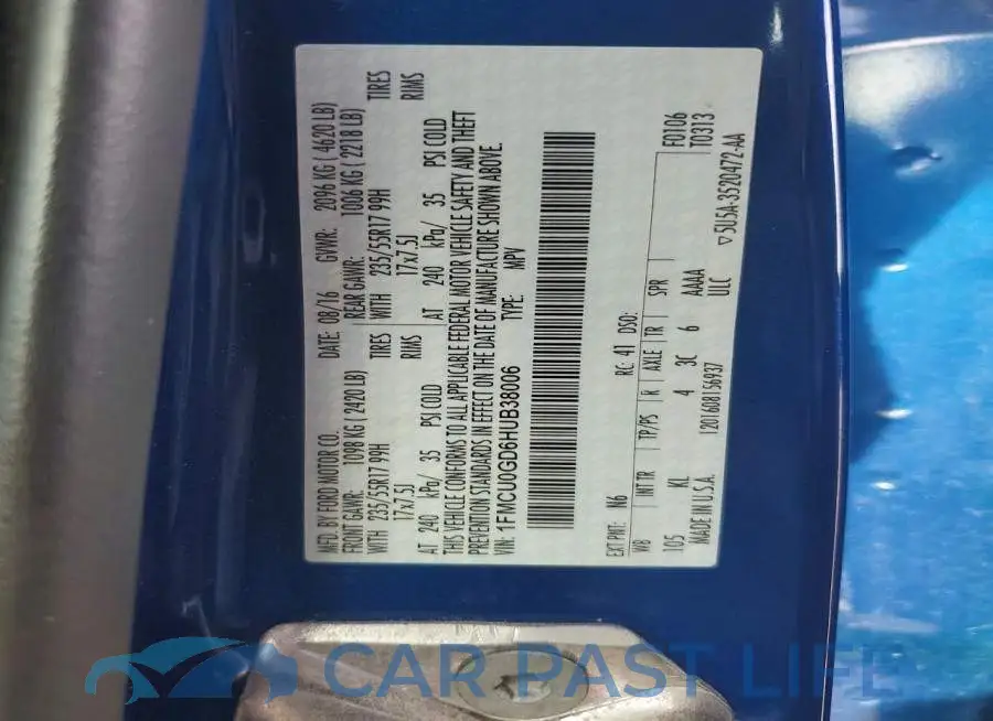 1FMCU0GD6HUB38006# 13