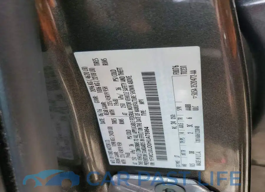1FMCU0JD0HUA75994# 13