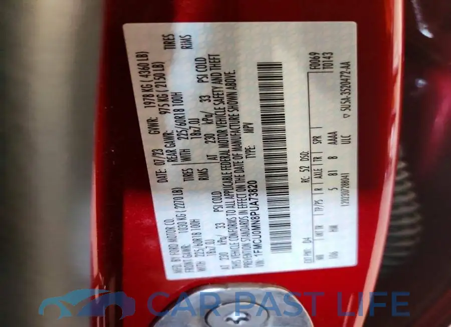 1FMCU0MN8PUA73820# 13