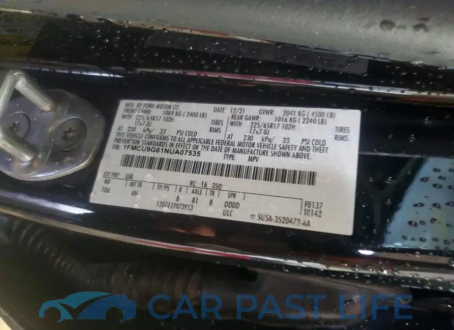 1FMCU9G61NUA07535# 12