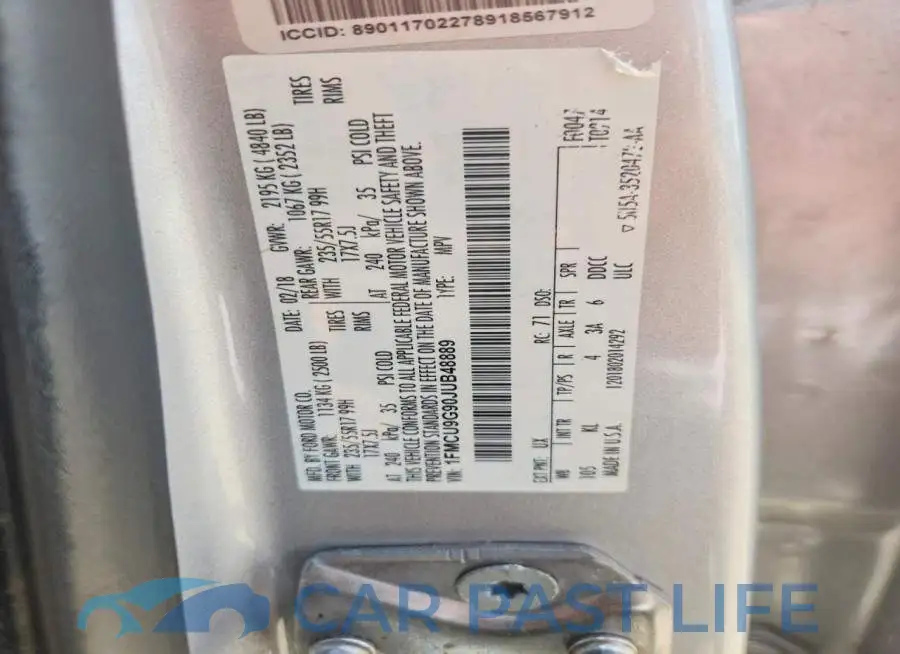 1FMCU9G90JUB48889# 13