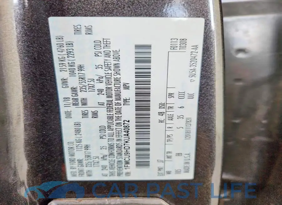 1FMCU9HD7KUA40872# 13
