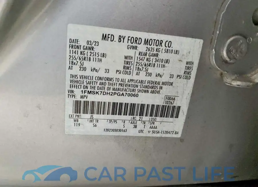 1FMSK7DH2PGA70060# 13