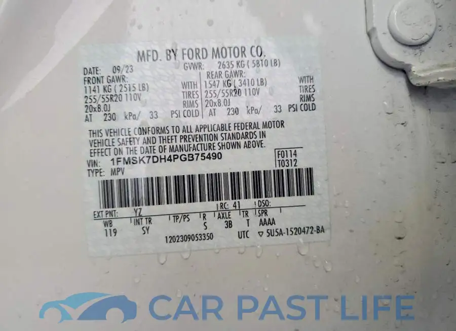 1FMSK7DH4PGB75490# 14