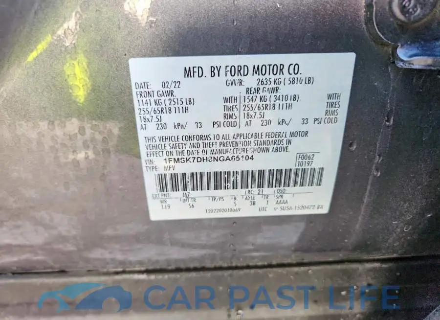 1FMSK7DH8NGA65104# 14