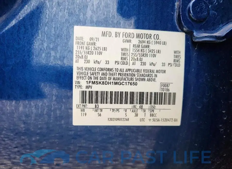 1FMSK8DH1MGC17650# 13