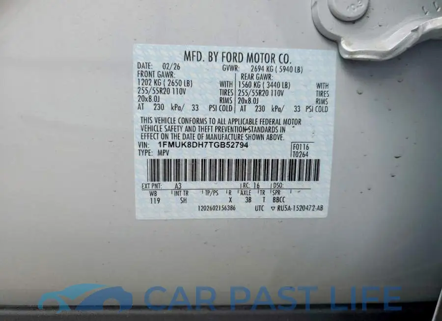1FMUK8DH7TGB52794# 13
