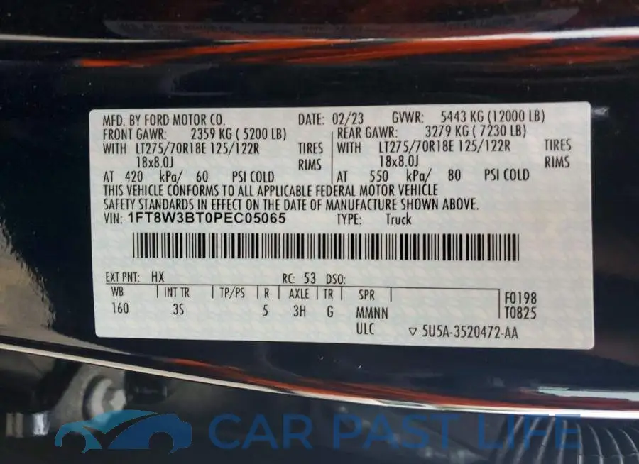 1FT8W3BT0PEC05065# 12