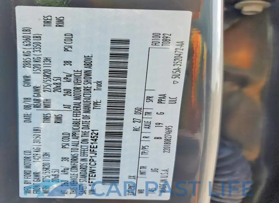 1FTEW1CP1JFE14521# 12