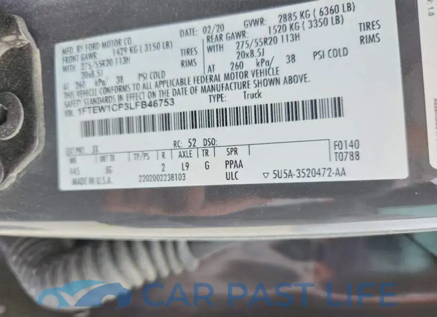 1FTEW1CP3LFB46753# 13
