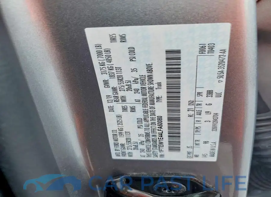 1FTEW1E44LFA60080# 12