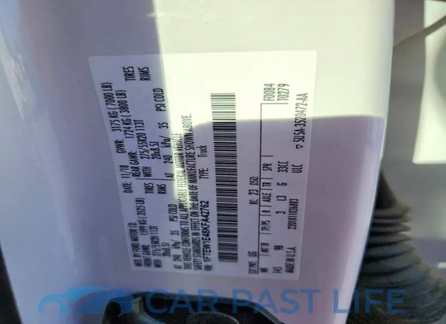 1FTEW1E48KFA42762# 13