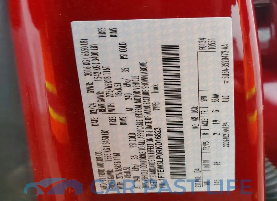 1FTEW3LP0RKD16823# 12
