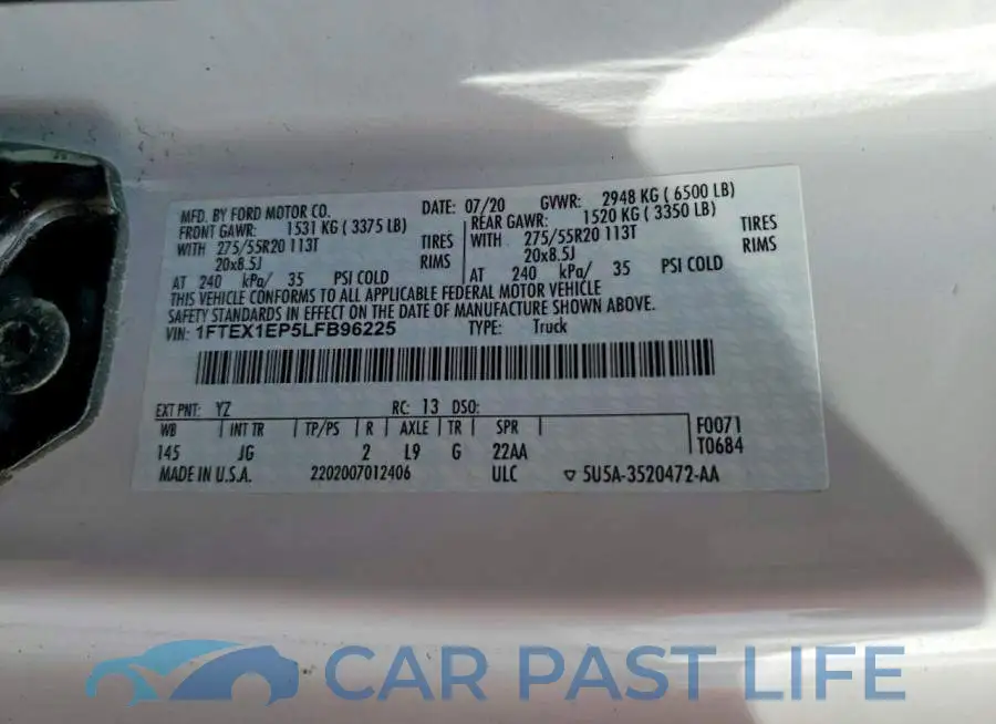 1FTEX1EP5LFB96225# 13