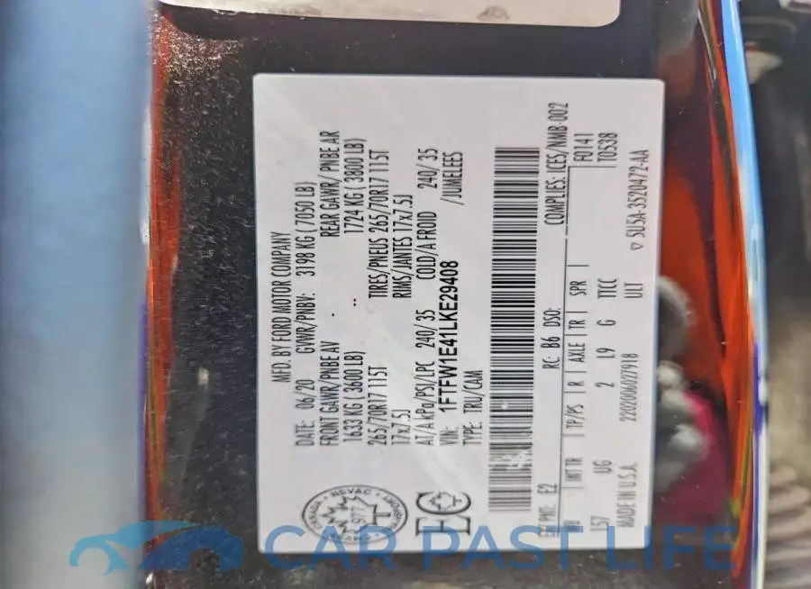 1FTFW1E41LKE29408# 12