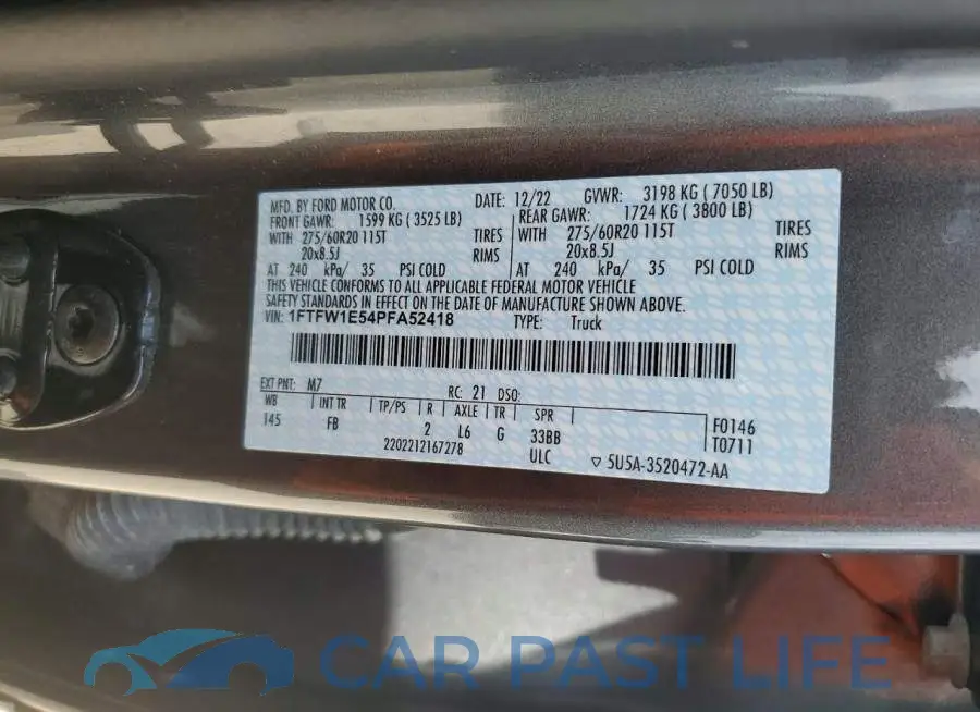 1FTFW1E54PFA52418# 12