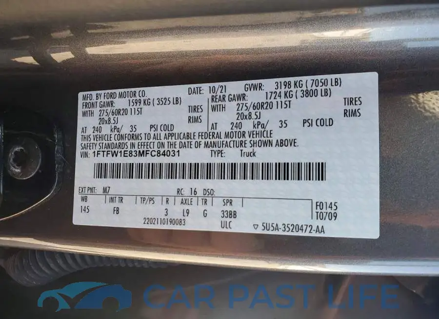 1FTFW1E83MFC84031# 14