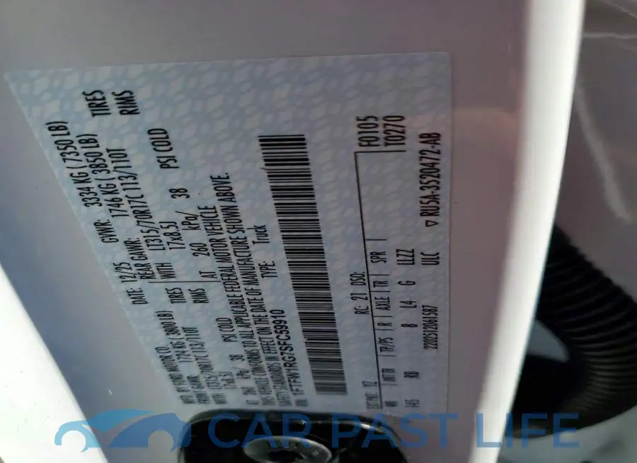 1FTFW1RG7SFC59910# 12