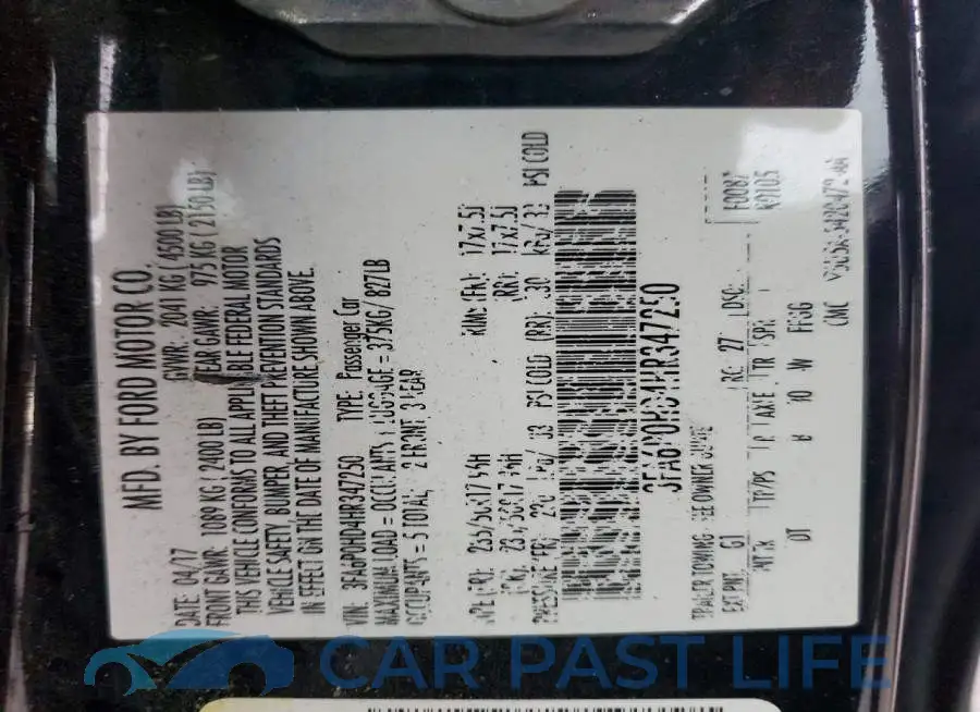 3FA6P0HD4HR347250# 10