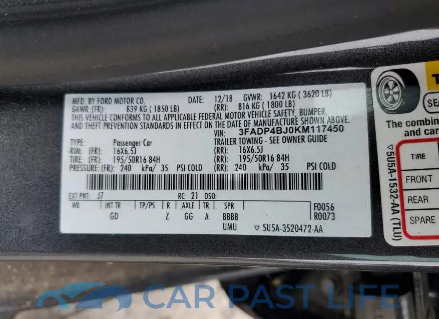 3FADP4BJ0KM117450# 12