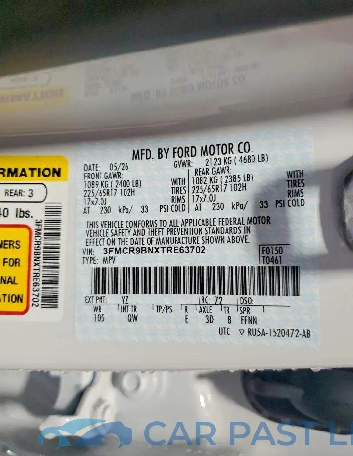 3FMCR9BNXTRE63702# 13