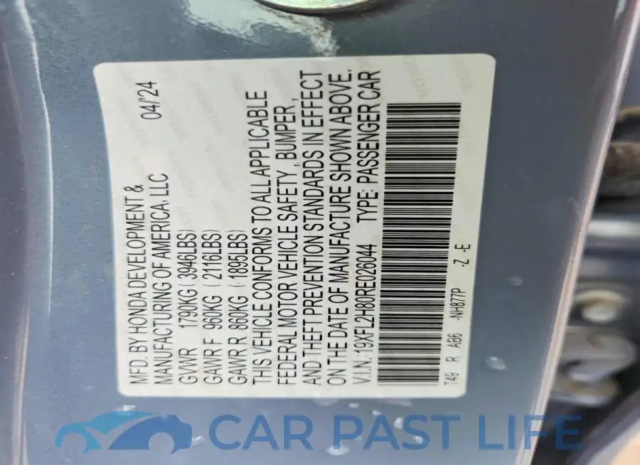 19XFL2H80RE026044# 13