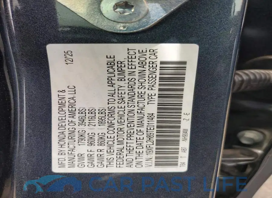 19XFL2H89TE011484# 12