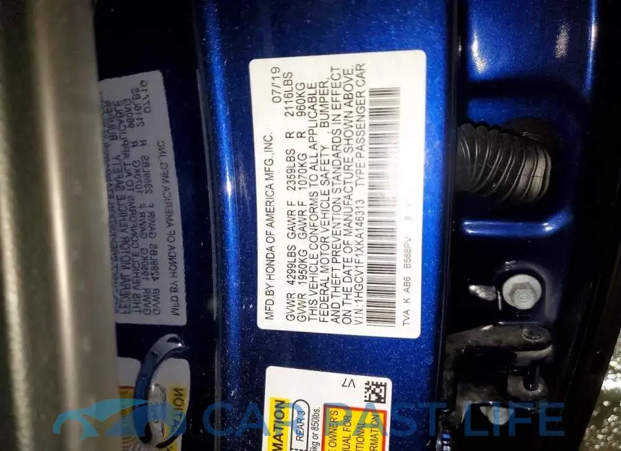 1HGCV1F1XKA146313# 13