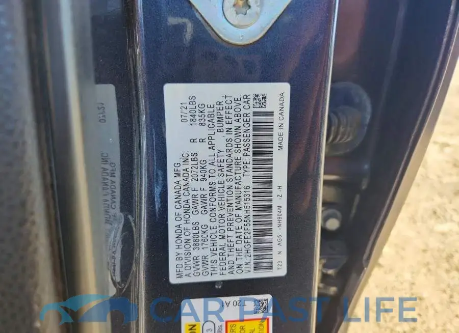 2HGFE2F55NH515316# 12