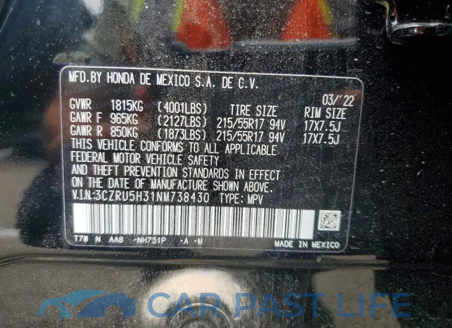 3CZRU5H31NM738430# 13