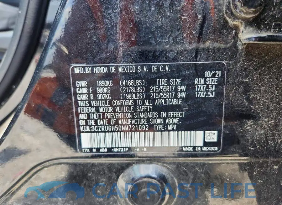3CZRU6H50NM721092# 14