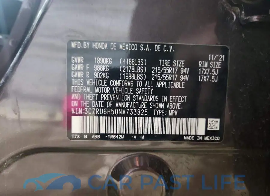 3CZRU6H50NM733825# 13