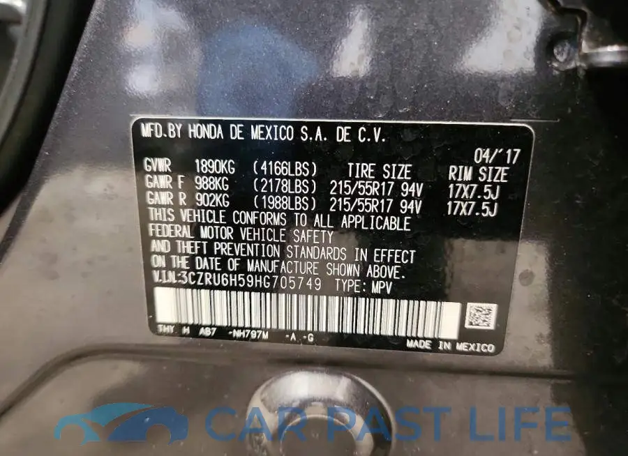 3CZRU6H59HG705749# 14