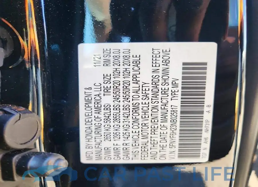 5FNYF6H23NB025817# 13
