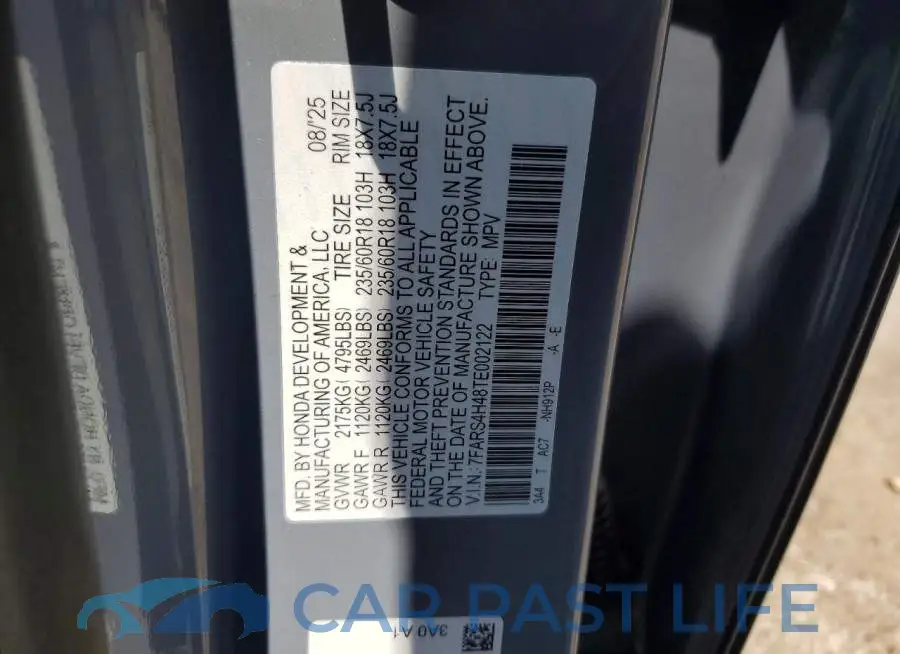 7FARS4H48TE002122# 13