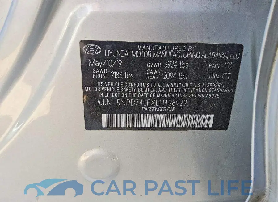 5NPD74LFXLH498929# 12